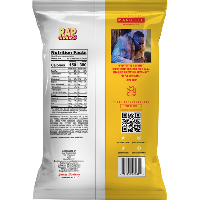 Rick Ross Sweet Chili Lemon Pepper Potato Chips (2.5oz)