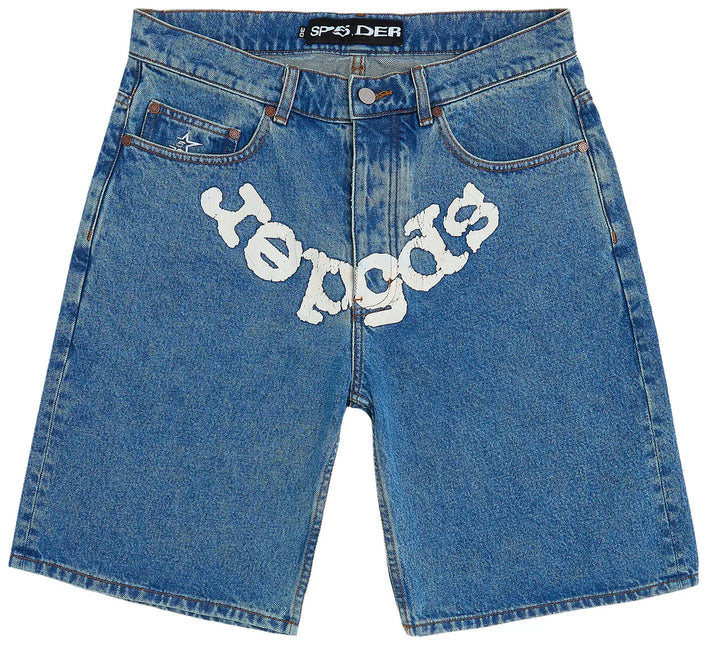 Sp5der OG Logo Denim Short Blue Denim - WiscKicks