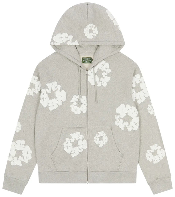 Denim Tears Cotton Wreath Zip Hoodie Grey