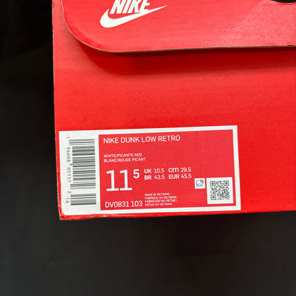 Nike Dunk Low Retro White Picante Red