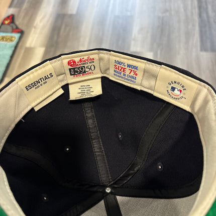 Fear Of God Essentials x New Era Fitted Cap (Navy/White) Size 7 5/8