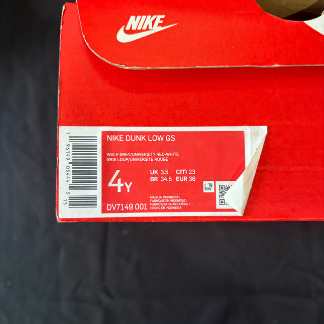 Nike Dunk Low White Wolf Grey University Red – WiscKicks