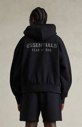 Essentials Zip-Up Hoodie "Jet Black" - Fear of God | WiscKicks