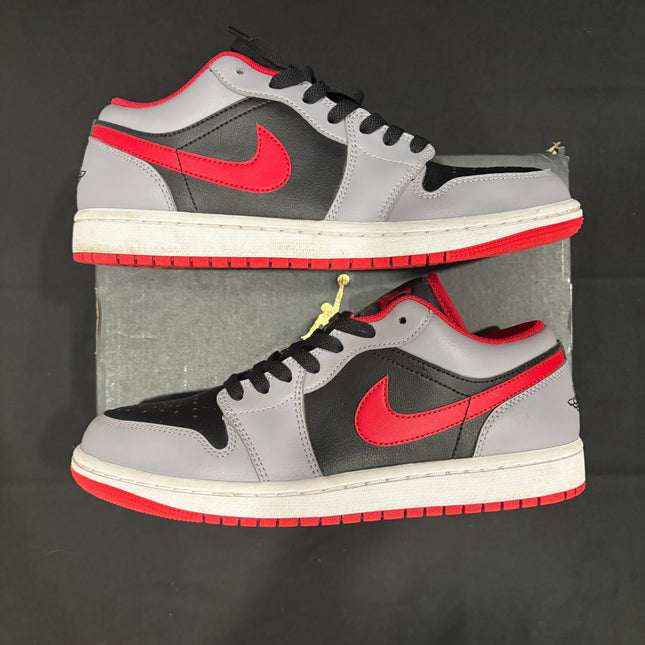 Jordan 1 Low Black Light Smoke Grey Gym Red – WiscKicks