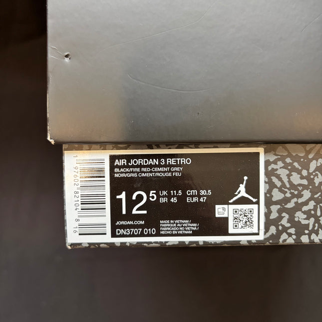 Jordan 3 Retro OG Black Cement (2024) - WiscKicks
