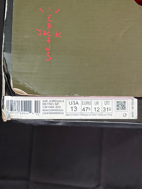 Pre-Owned Jordan 6 Retro Travis Scott