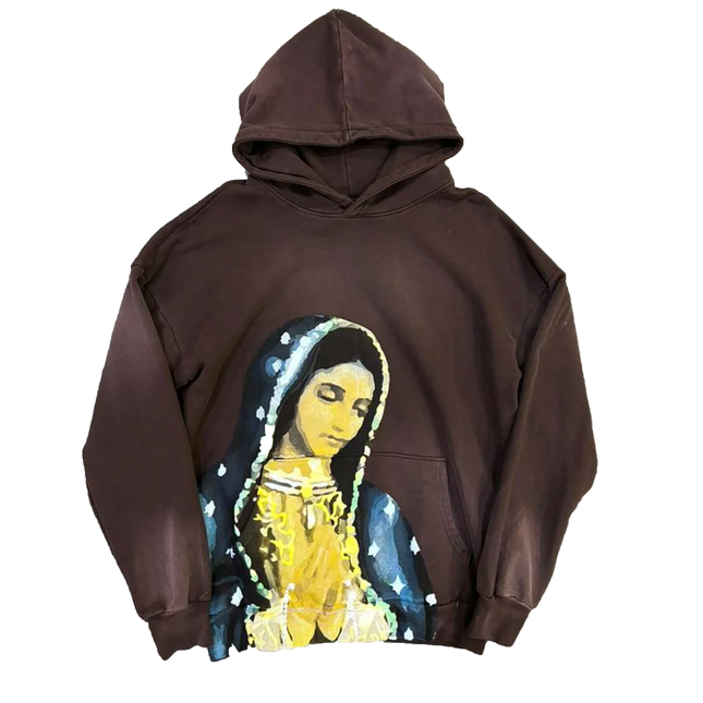 Virgen de Guadalupe Hoodie (Brown) | Streetwear Hoodie