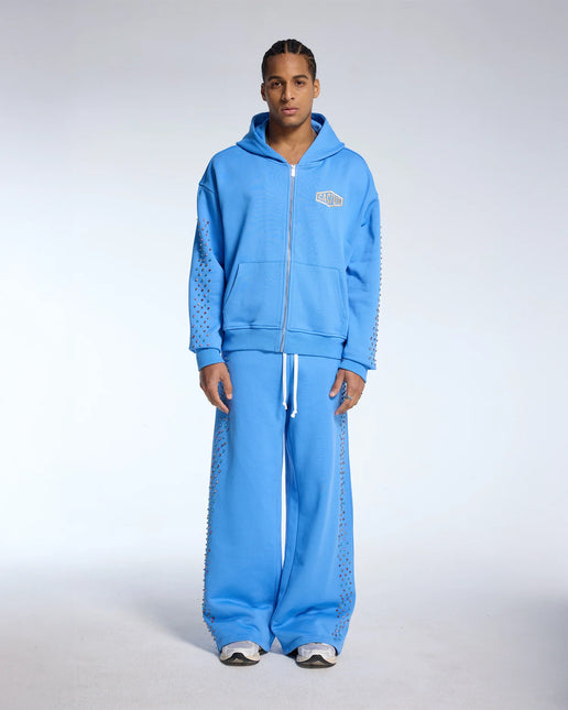 AZVA Crystal Cactus Zip Hoodie Baby Blue -  WiscKicks
