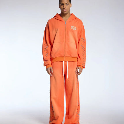 AZVA Crystal Cactus Zip Hoodie Orange – WiscKicks