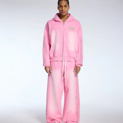 AZVA Crystal Cactus Zip Hoodie Pink – WiscKicks