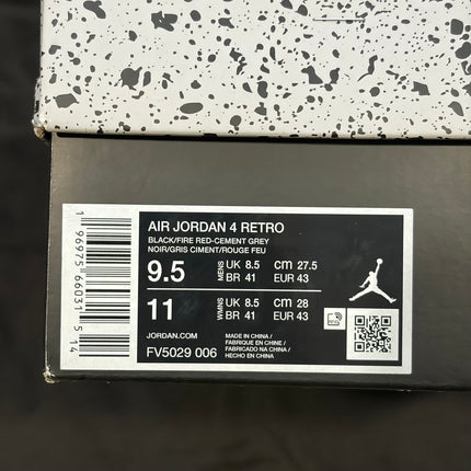 Jordan 4 Retro "Bred Reimagined" Black Red | WiscKicks