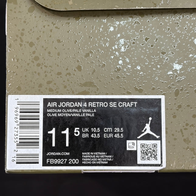 Pre-Owned Jordan 4 Retro SE Craft Medium Olive