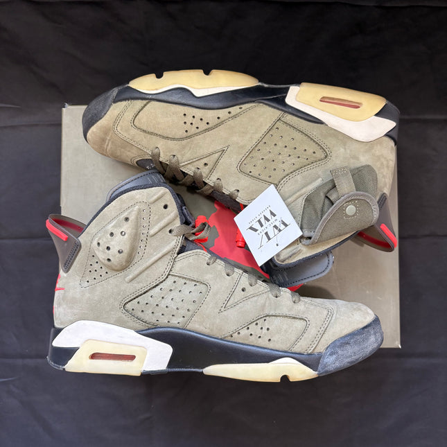 Air Jordan 6 Retro Travis Scott "British Khaki" - Men's Size 10 | WiscKicks