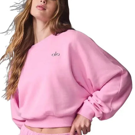 ALO Accolade Crew Neck Pullover Candy Heart Pink