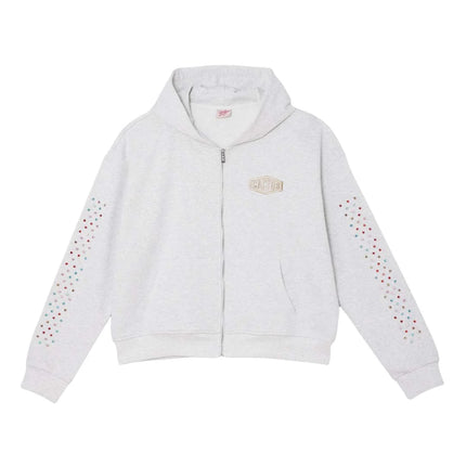 Crystal Cactus Zip Hoodie Grey - WiscKicks