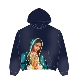 Virgen de Guadalupe Hoodie (Blue) | Streetwear Hoodie - WiscKicks