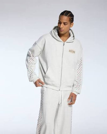 Crystal Cactus Zip Hoodie Grey - WiscKicks